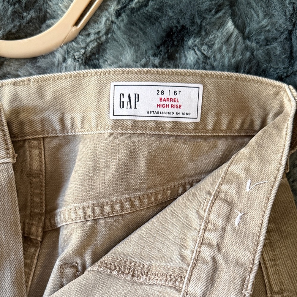 GAP Tan High Rise Barrel Pants